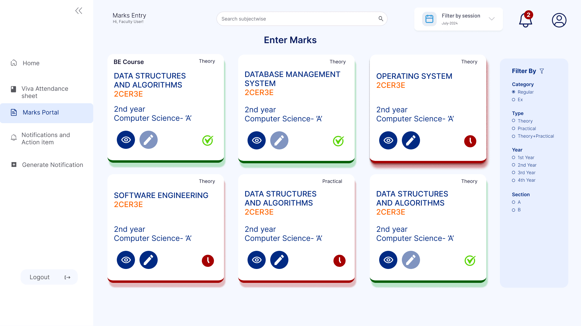 Faculty Portal for College Faculties